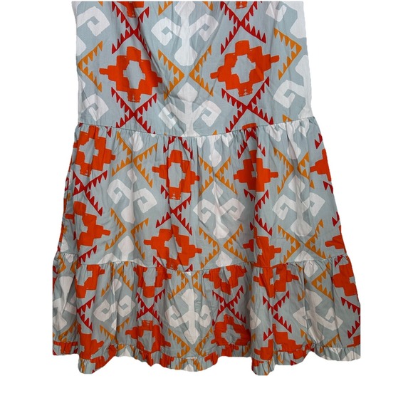 Maude Vivante Sleeveless Light Blue Orange Tiered Dress Women's‎ Size Small - Picture 8 of 9
